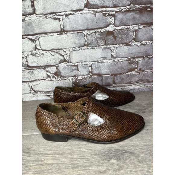 VTG Bally Seville Leather Woven Monk Strap Loafers Shoes Brown Men 8.5M US/42EU main image 6